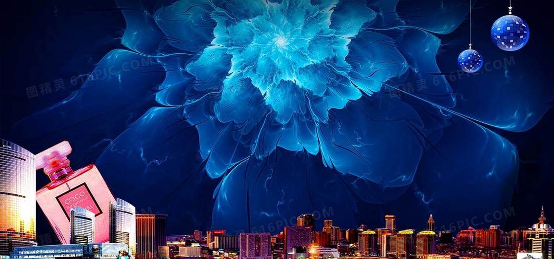 蓝色简约创意商业背景