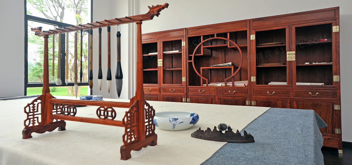 文房四宝的书房1920 × 900jpg淘宝背景1920 × 900