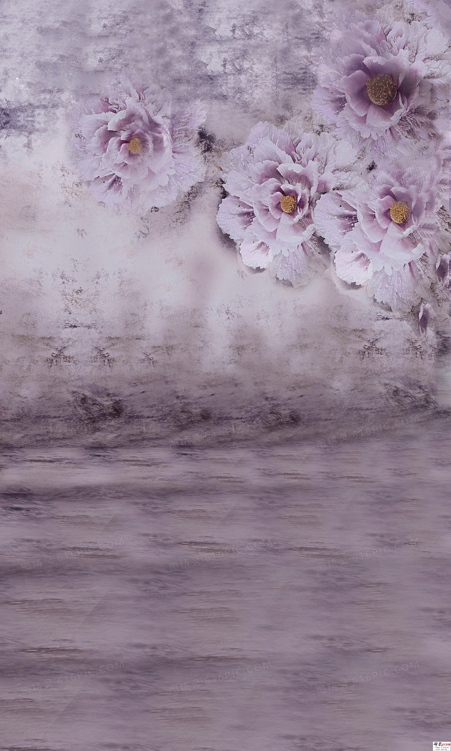 紫色花朵展板背景