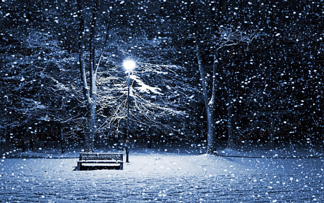 唯美夜幕飘雪背景图
