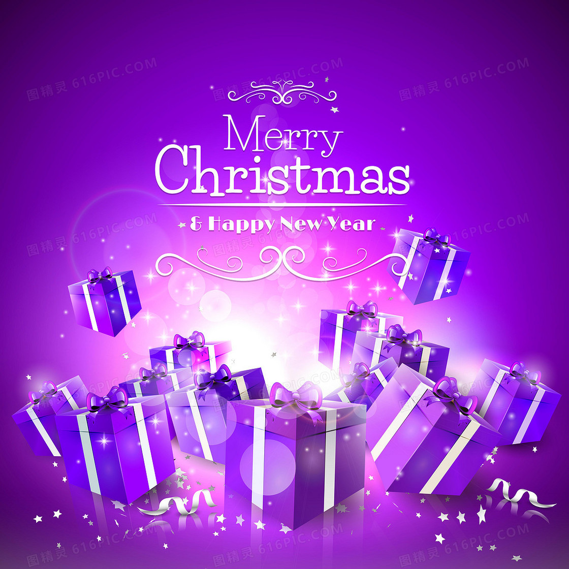 紫色圣诞节活动海报背景