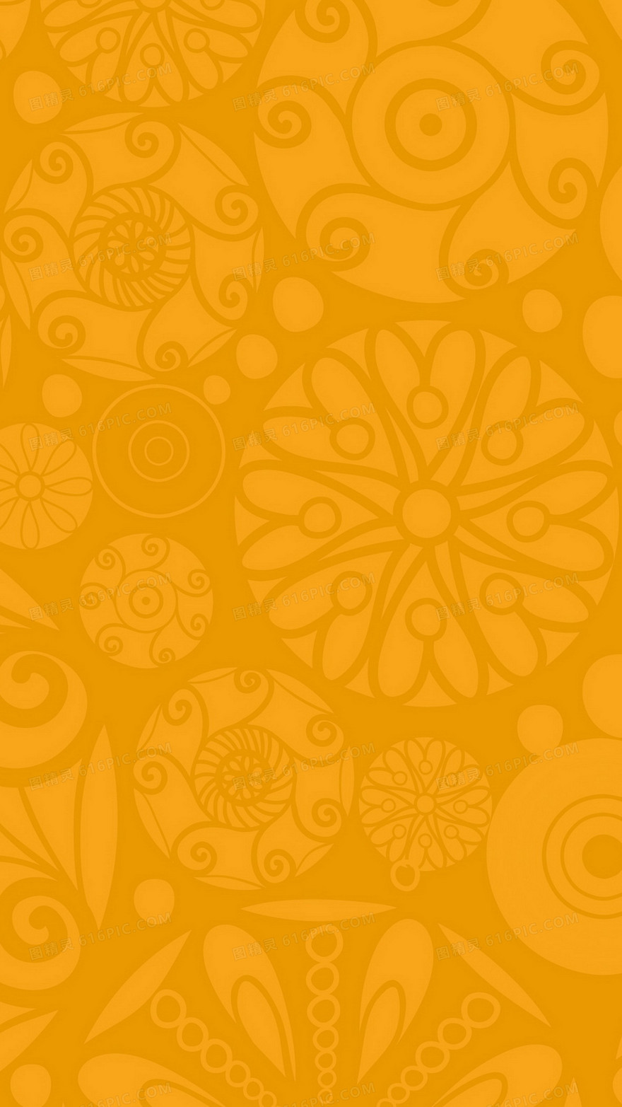 黄色花卉底纹背景