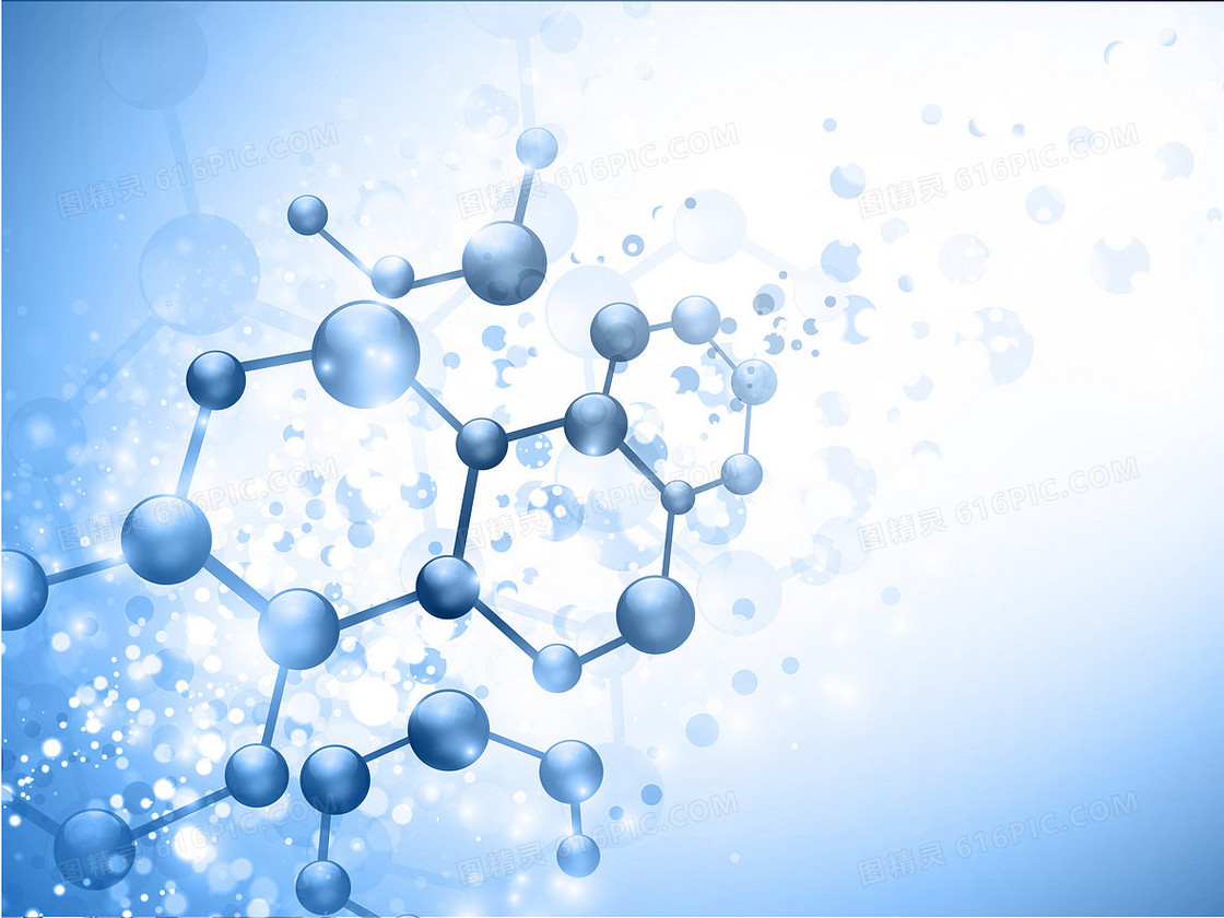 蓝色光晕分子结构科技背景
