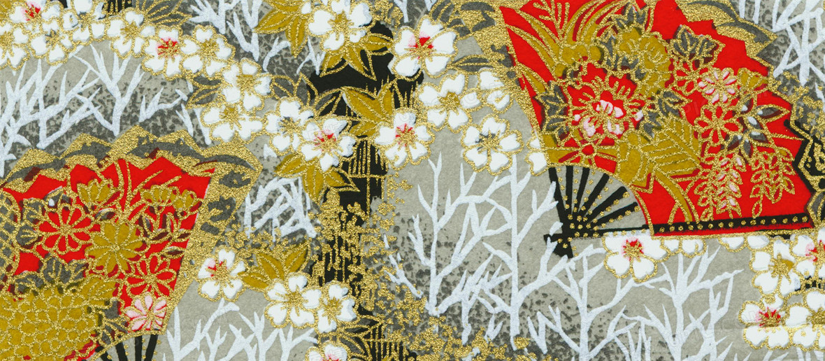 五彩日式和风花朵背景