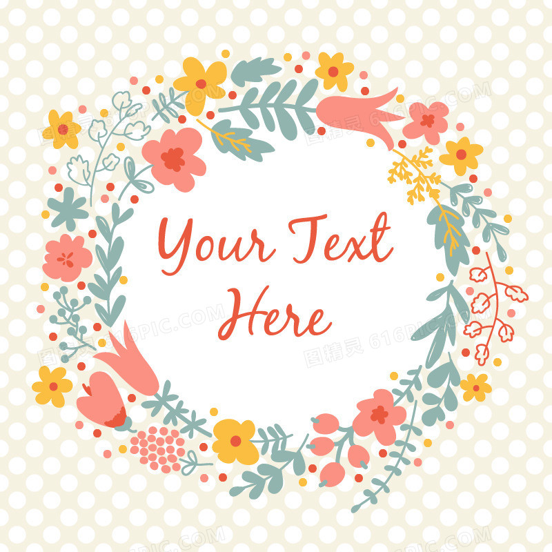 卡通花环背景
