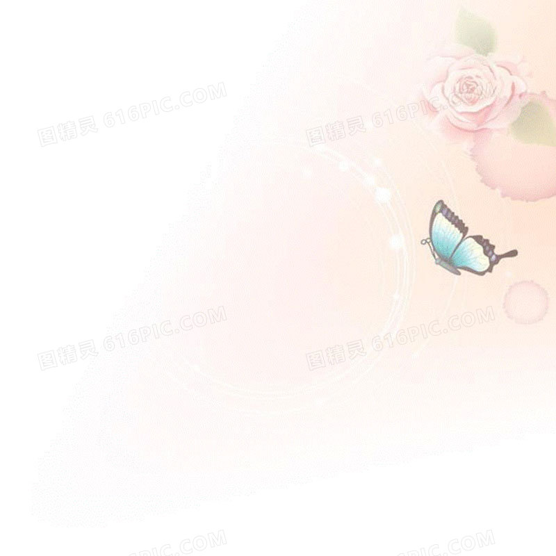 玫瑰花与蝴蝶的翩翩起舞之图