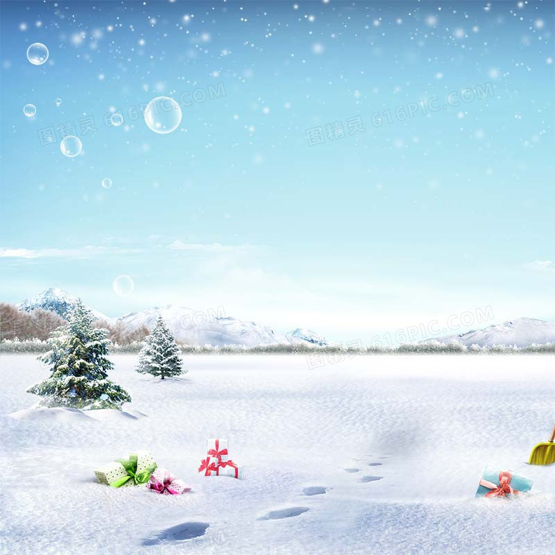 冬季白雪梦幻主图背景
