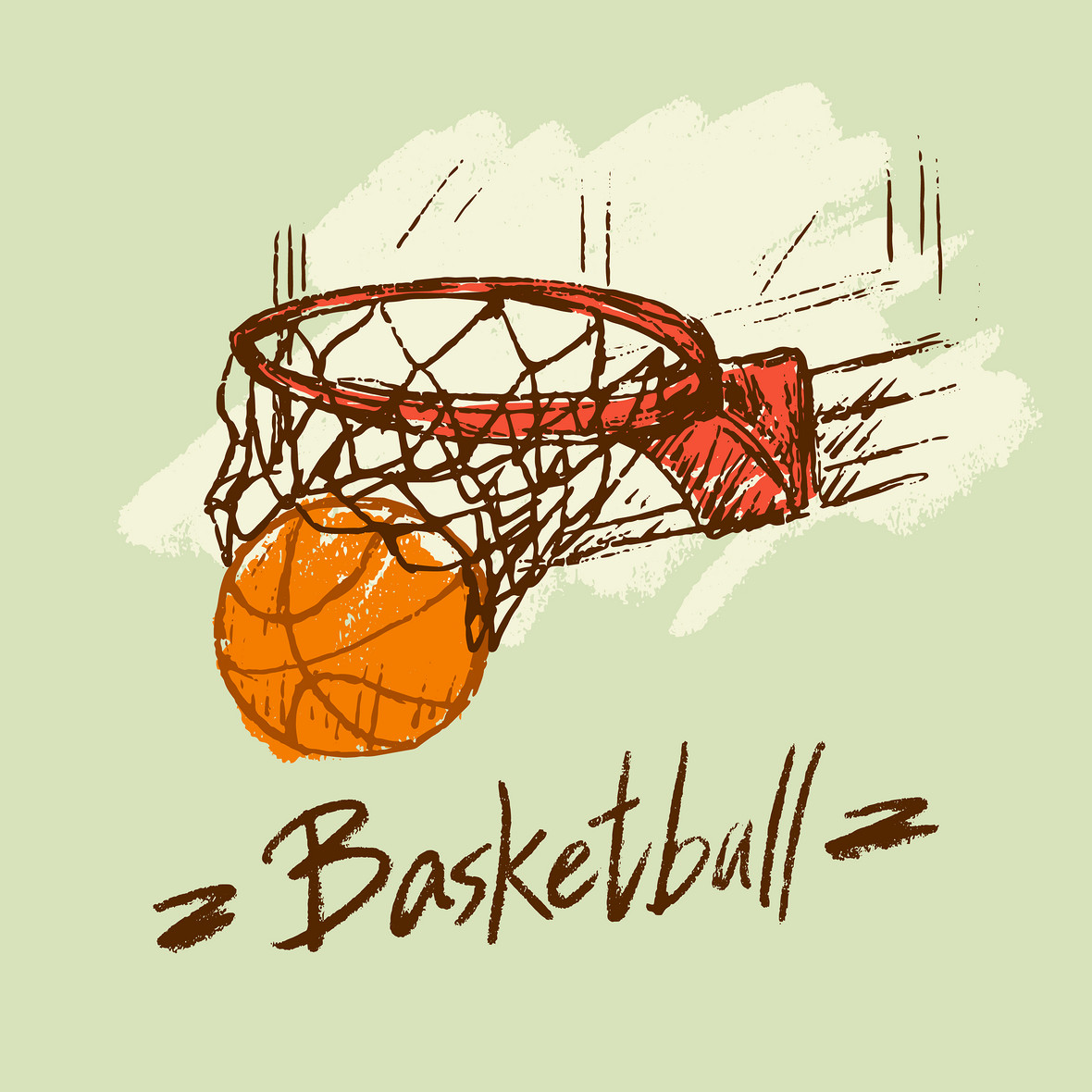 篮球海报简单 手绘图片