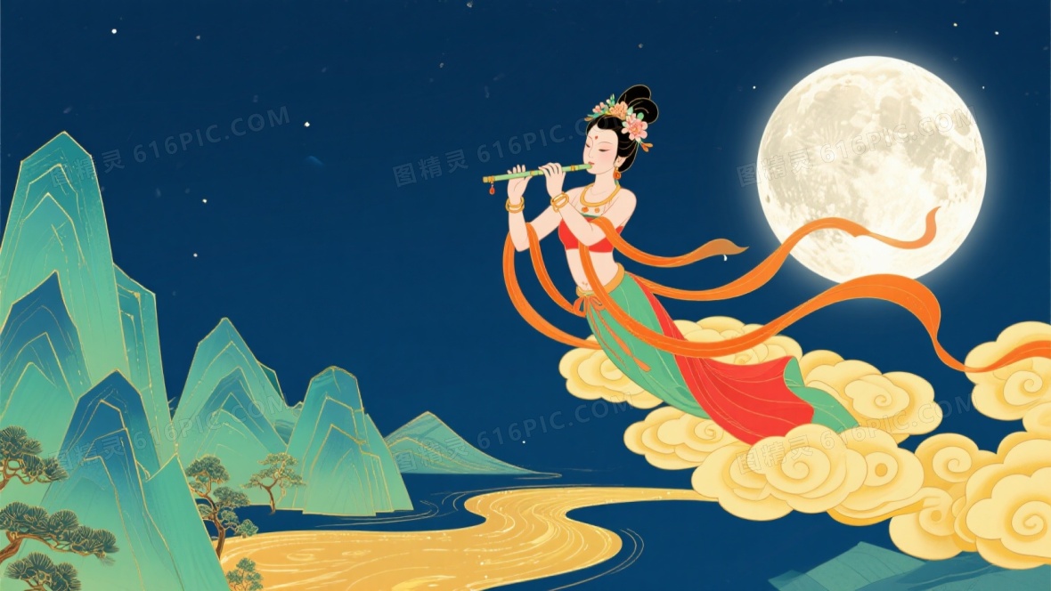 飞天仙女背景图片下载_免费高清飞天仙女背景设计素材_图精灵