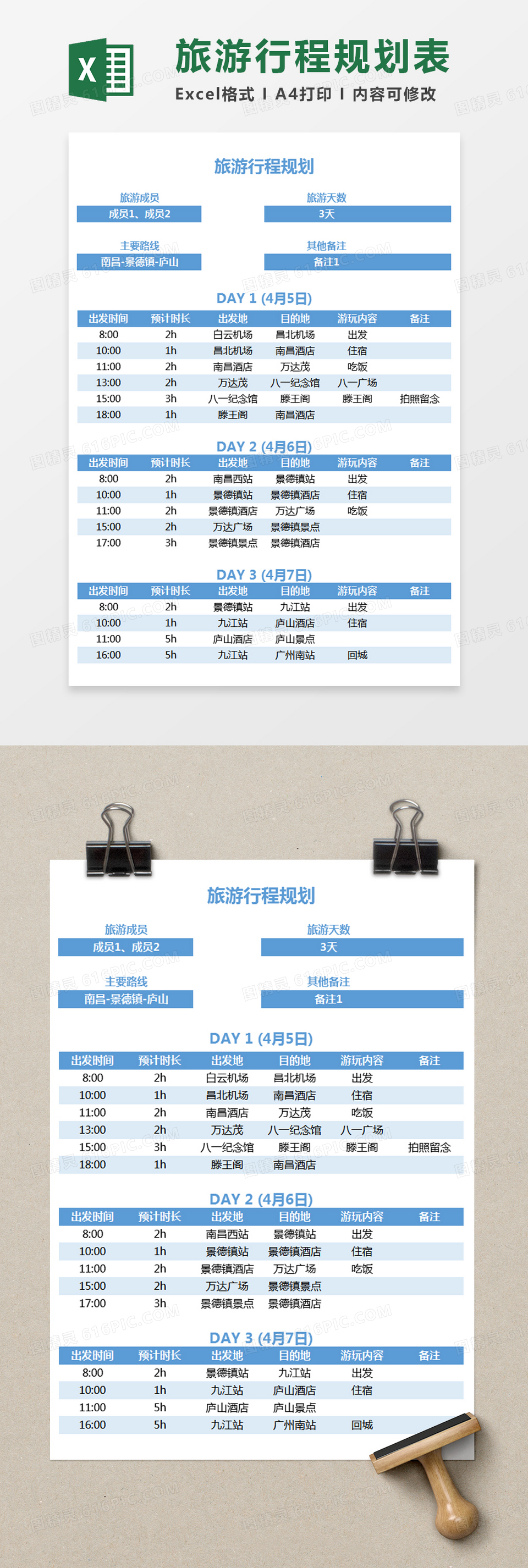旅游行程规划费用预算表excel模板免费下载_编号8vg5b7wd1_图精灵