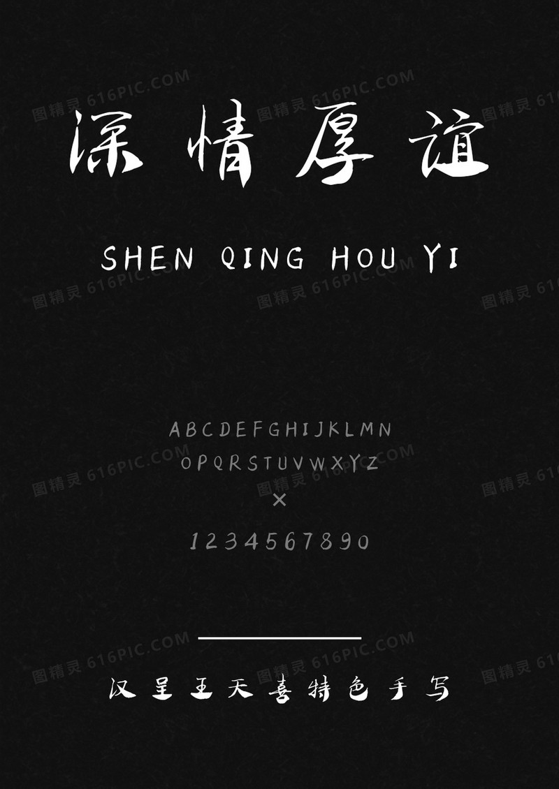 汉呈王天喜特色手写