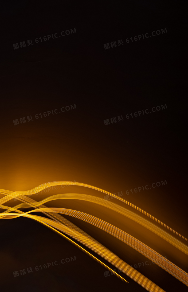 黄色曲线光束背景图片