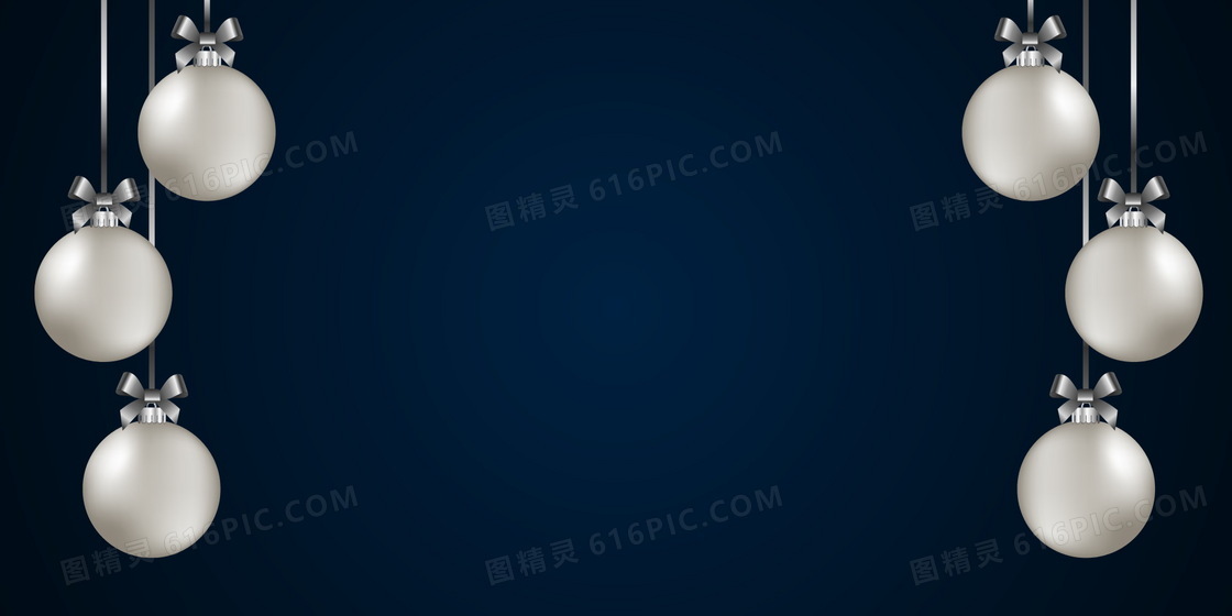 白色立体圣诞球背景图片
