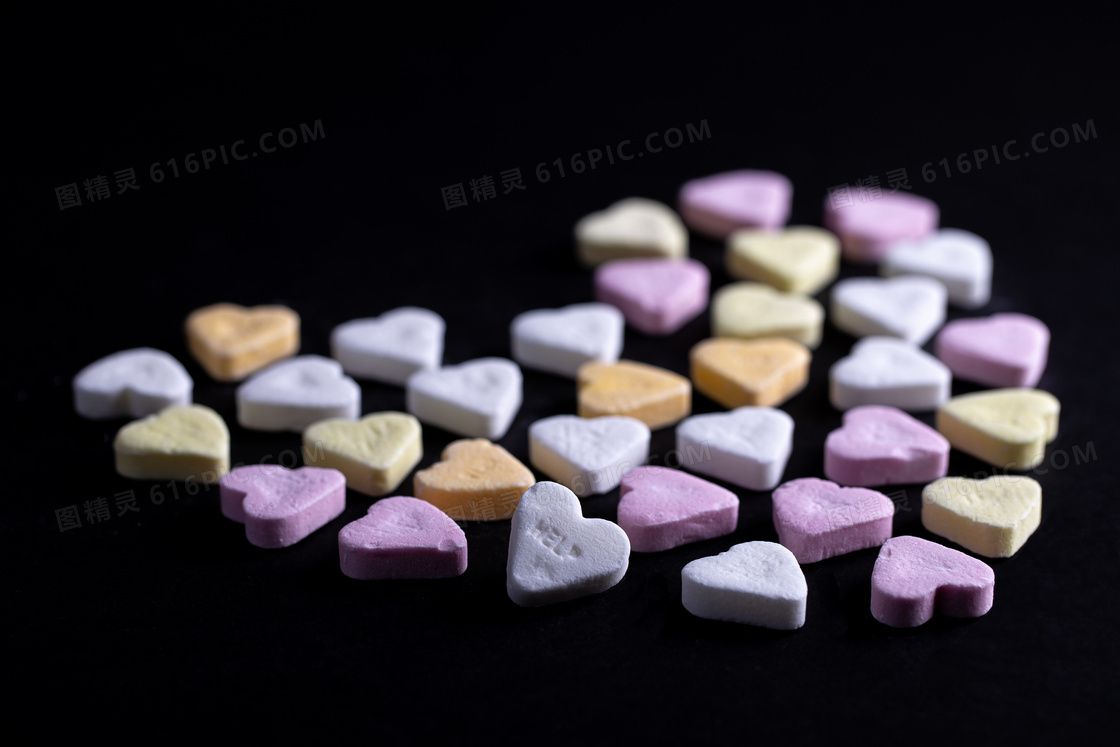 心形彩色糖果图片