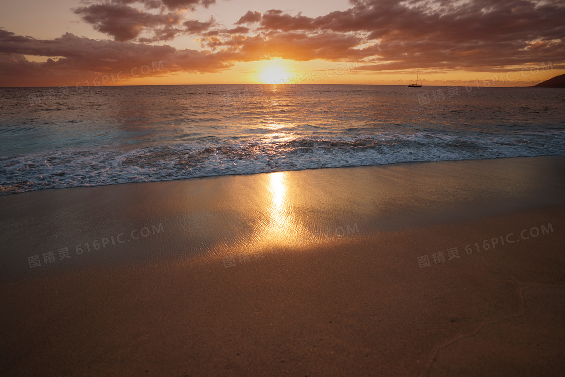 大海夕阳图片