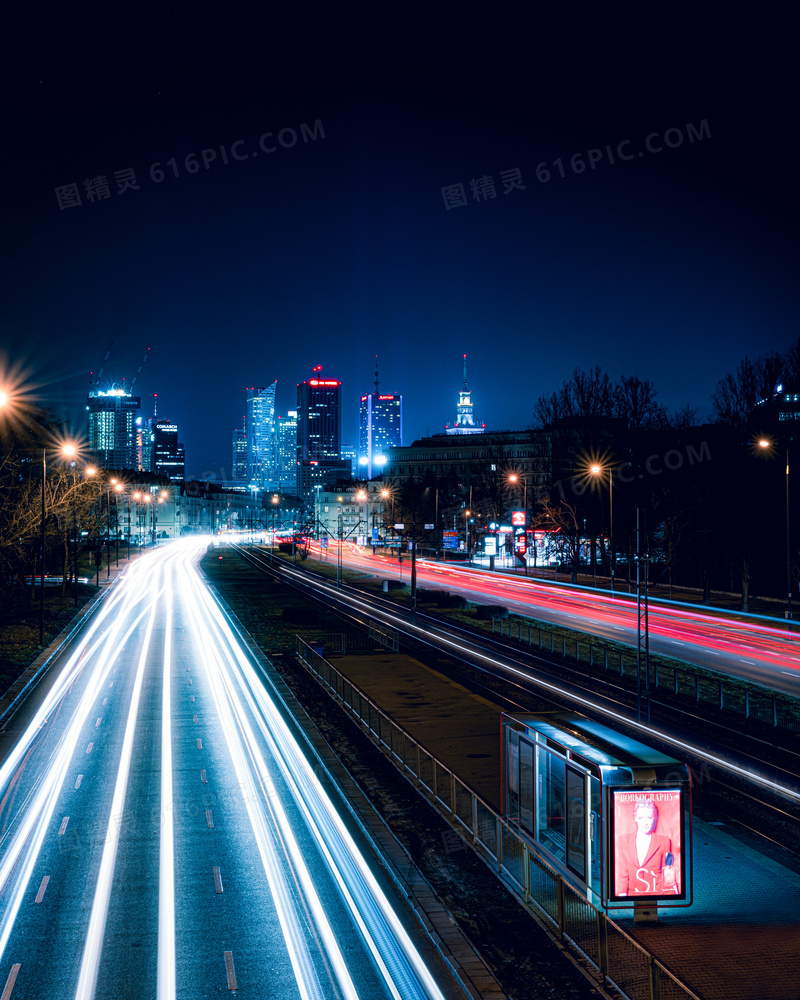 城市霓虹灯夜景图片