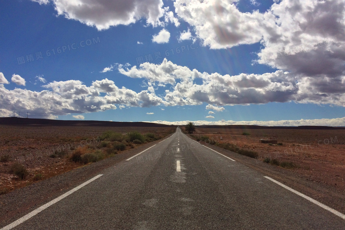 荒漠公路景观图片
