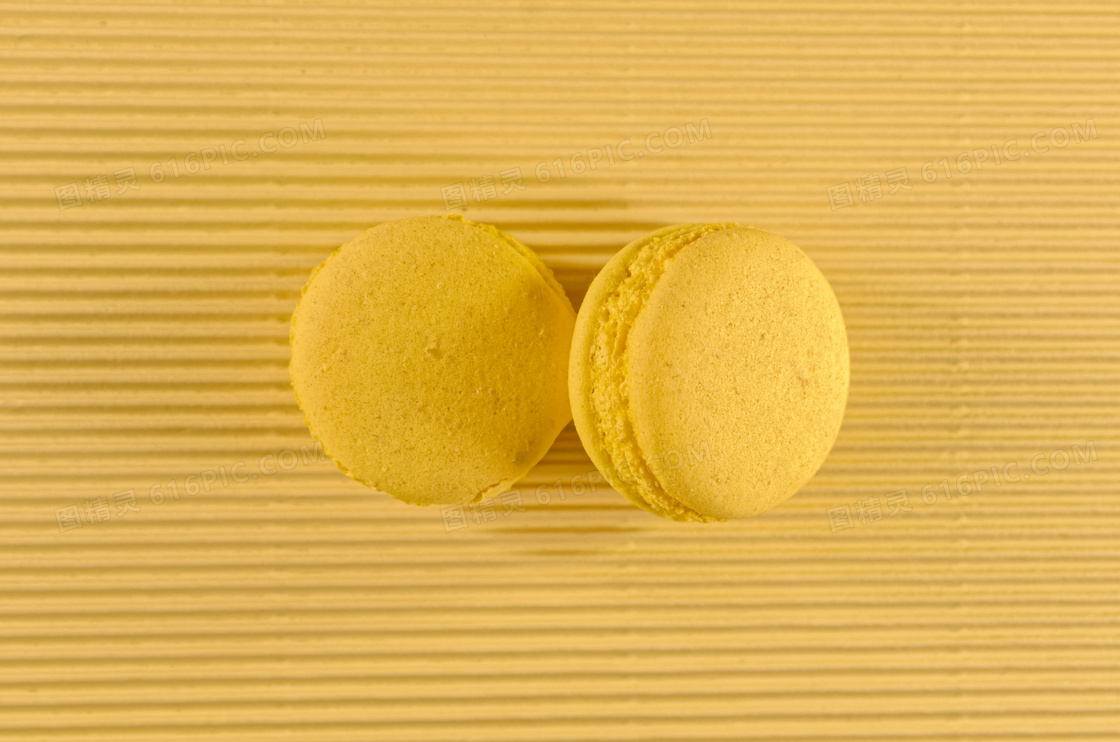 黄色马卡龙美食素材图片