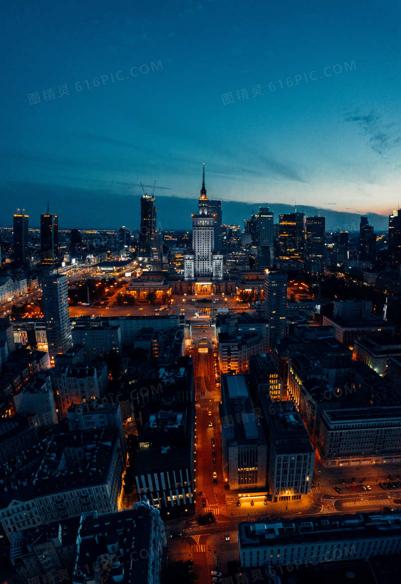 灯火阑珊欧洲城市夜景图片
