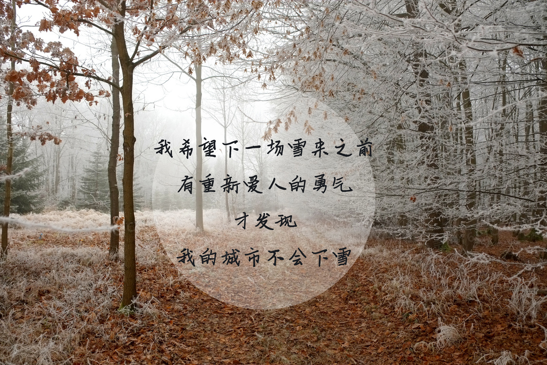 冬季唯美带字图片