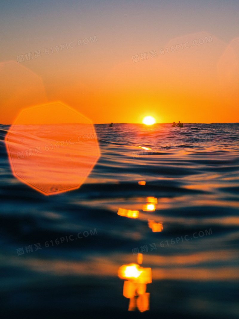 唯美海上夕阳风景图片