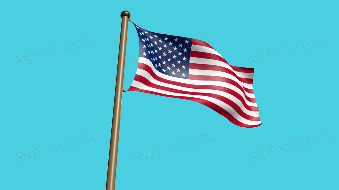 飘扬美国旗帜图片