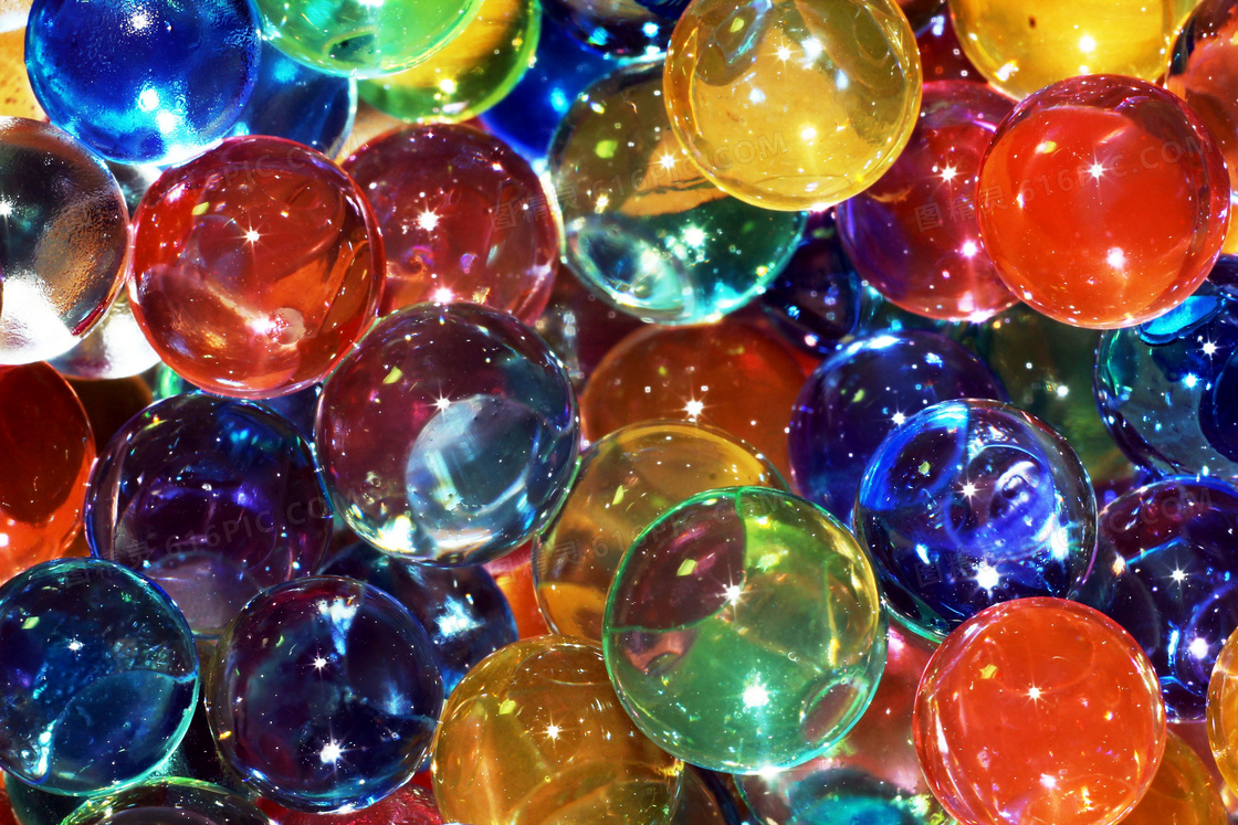 彩色透明珠子图片