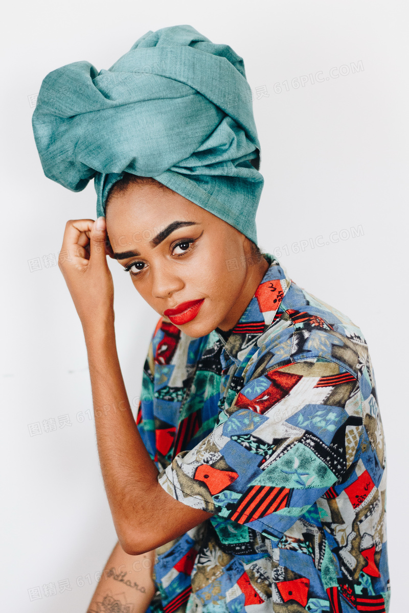 包头巾非洲美女图片