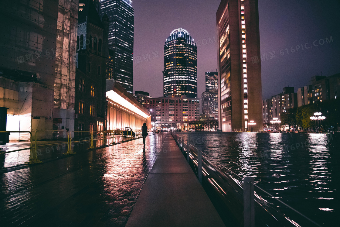 冷清街头城市夜景图片