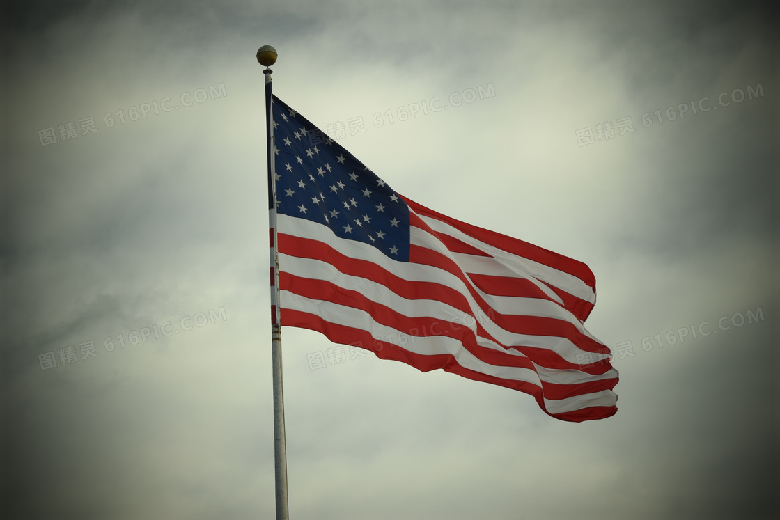 美国飘扬国旗图片