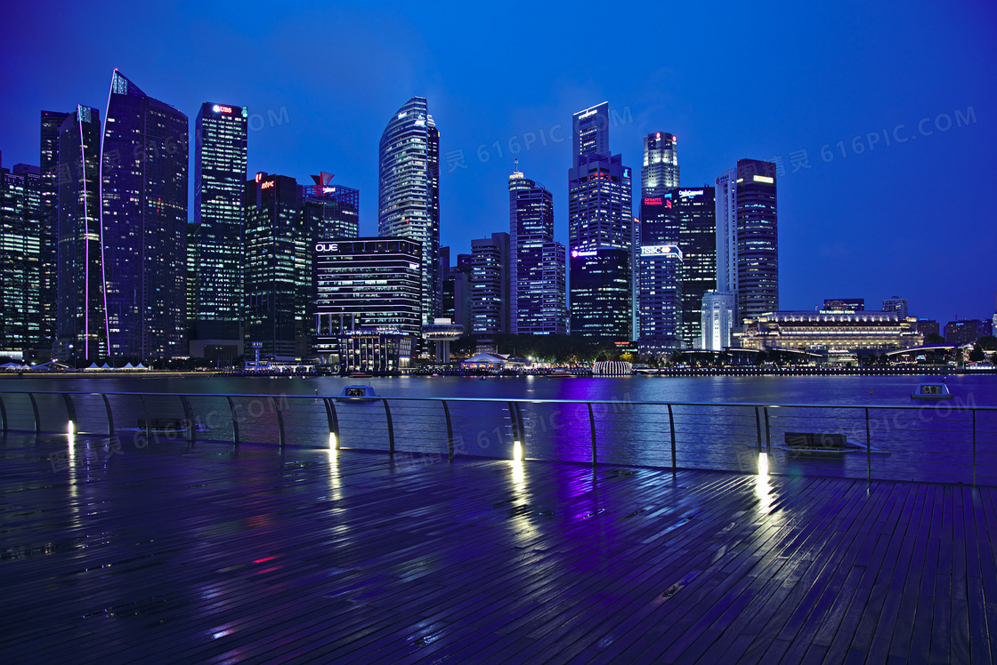 新加坡大楼夜景图片