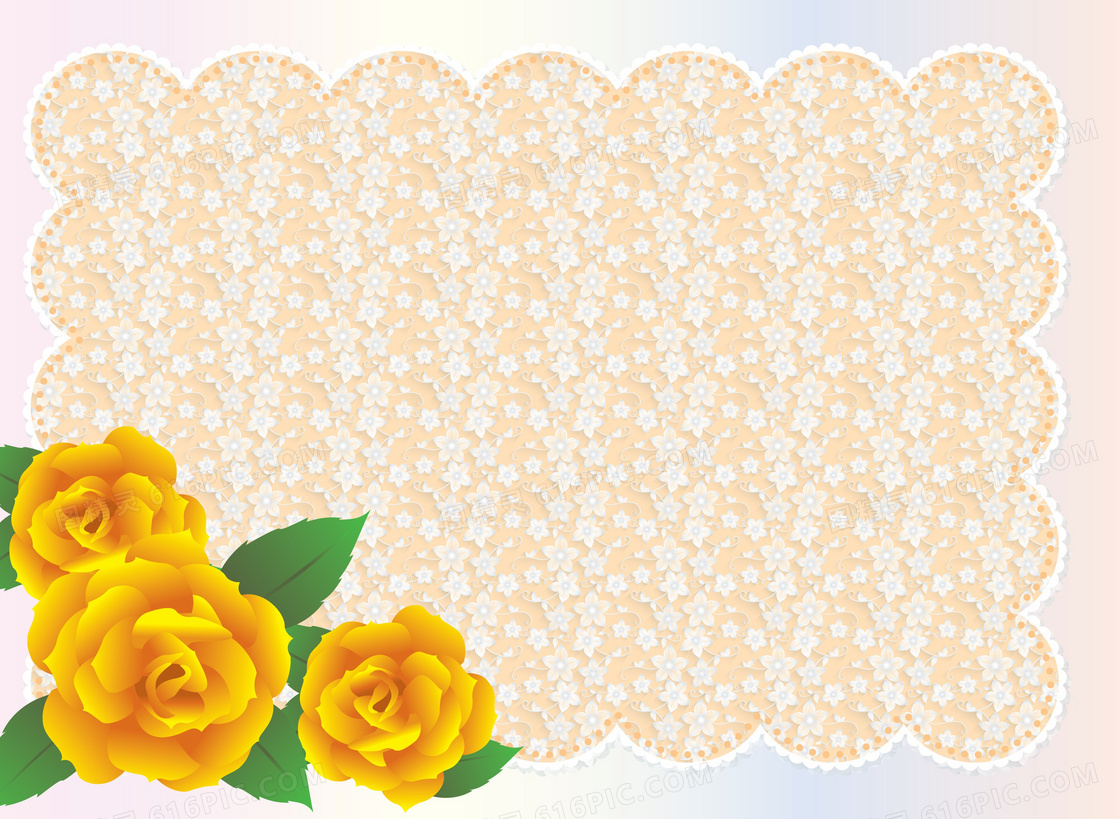 黄玫瑰纸花背景图片