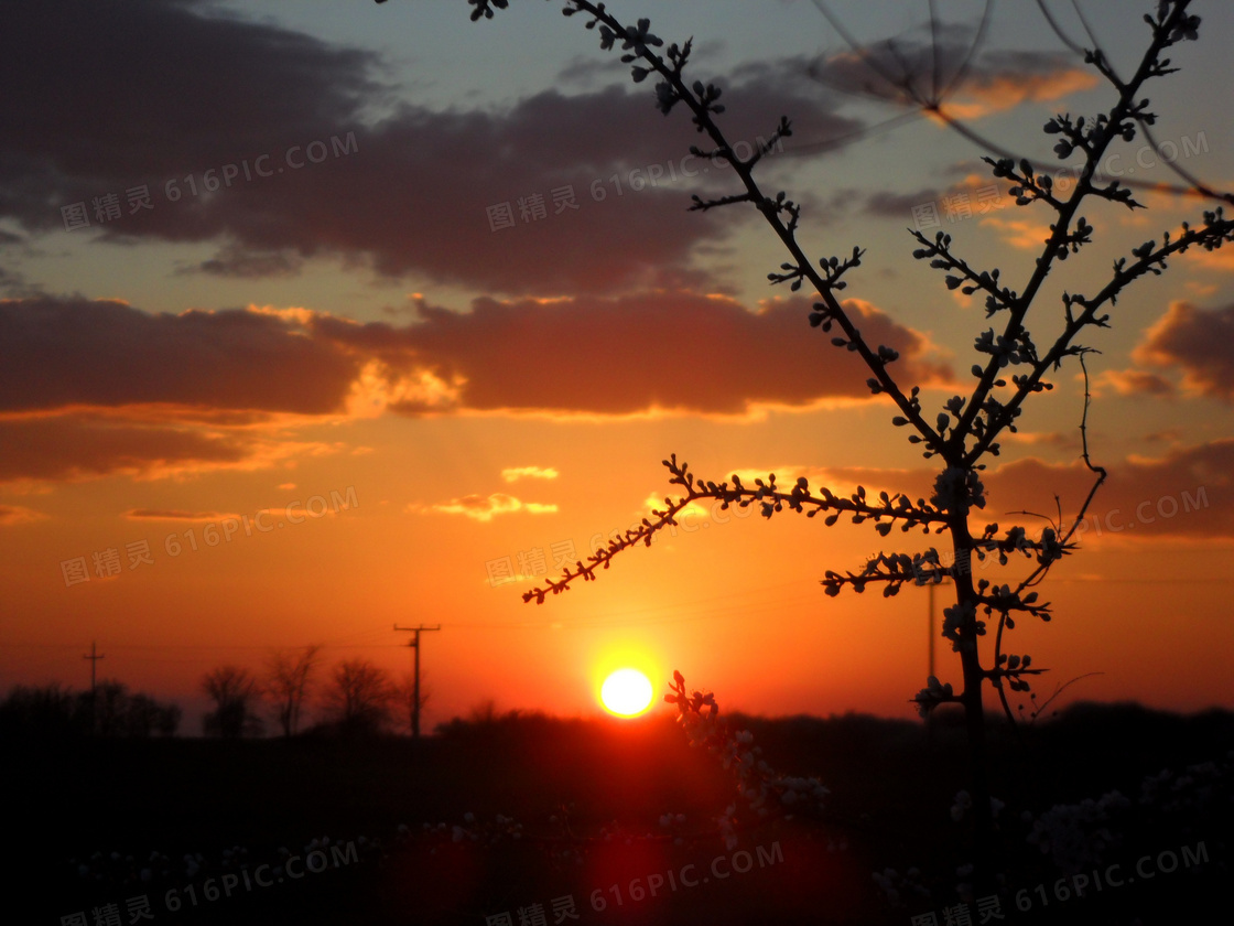 黄昏夕阳西下景观图片