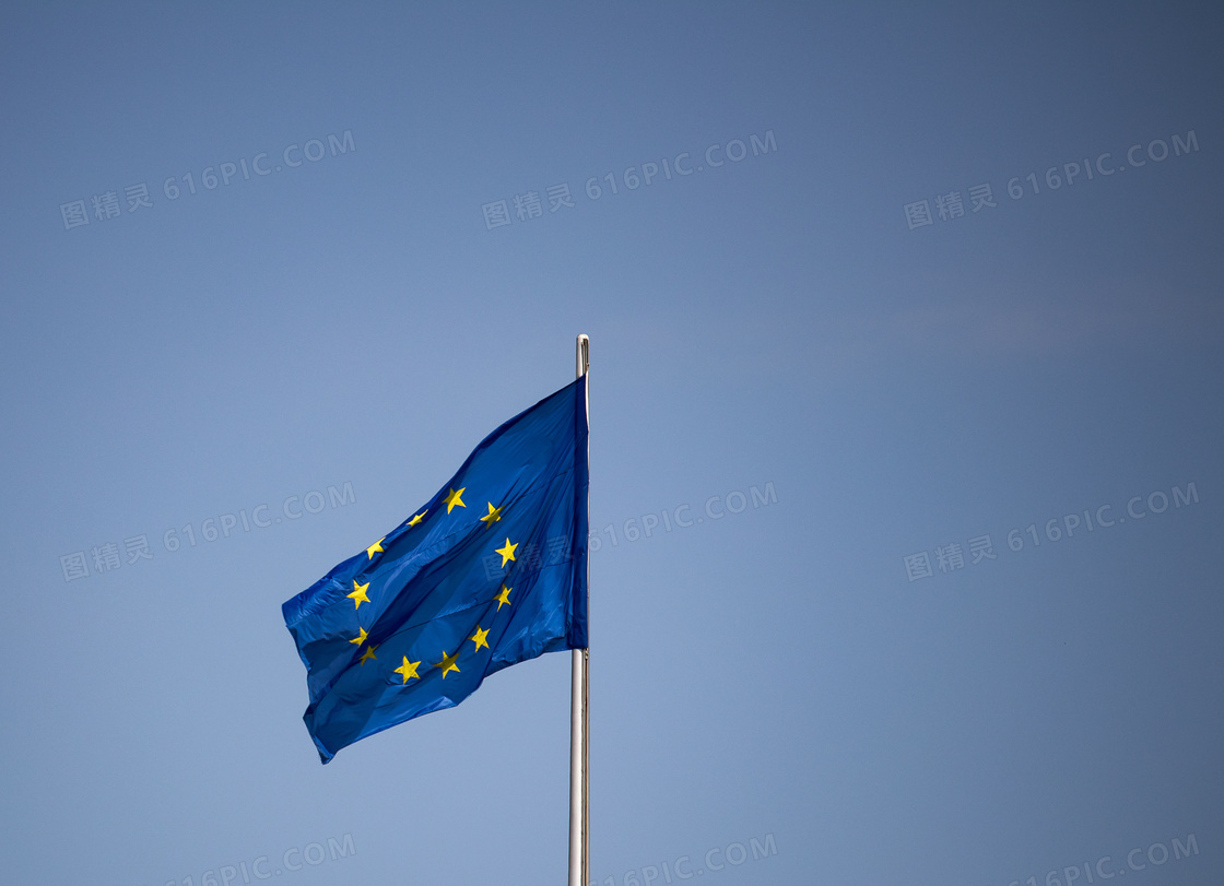 欧盟飘扬国旗图片