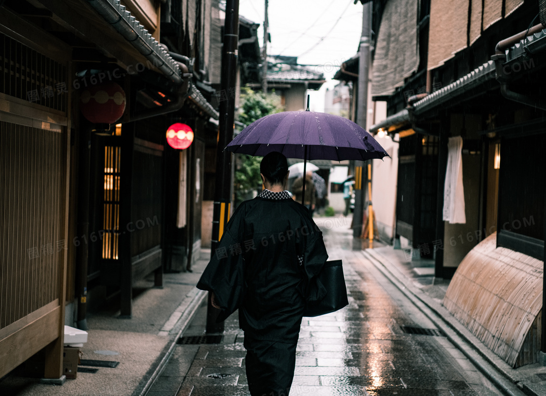 唯美雨天撑伞美女图片素材-编号26822478-图行天下