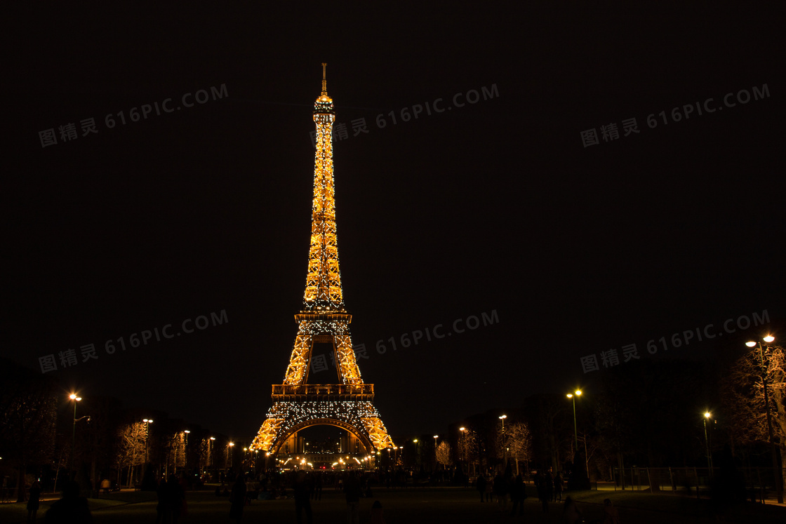 美丽埃菲尔铁塔夜景图片