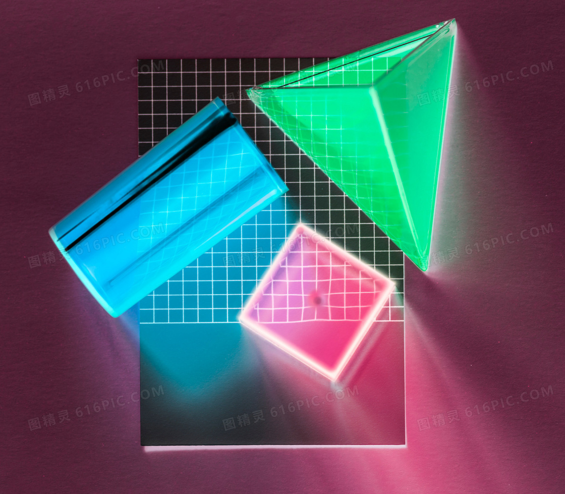 荧光科技立体图形图片