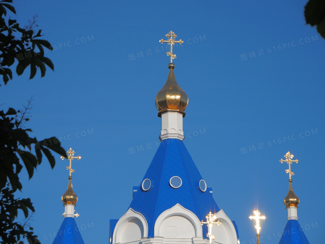 俄罗斯金色圆顶教堂图片