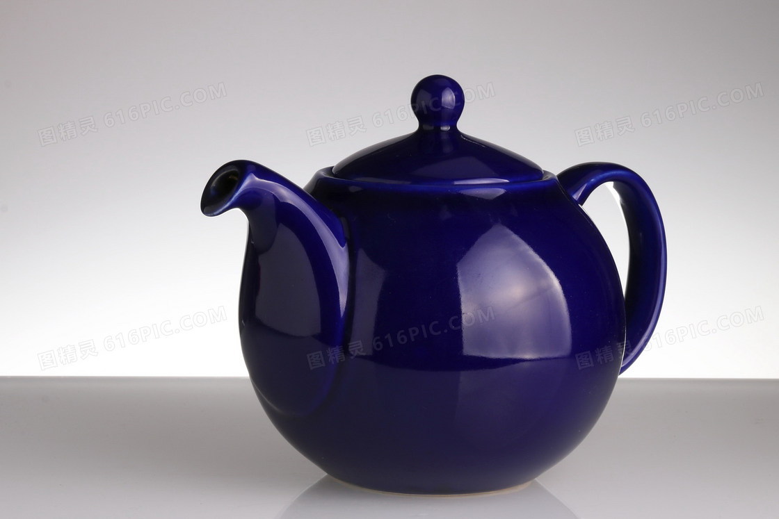 紫色陶瓷茶壶图片