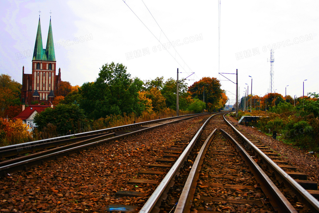 火车轨道风景摄影图片