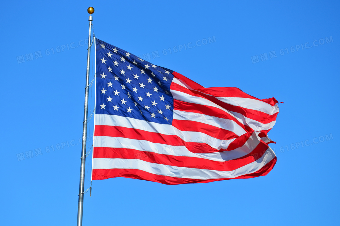 飘扬美国国旗图片