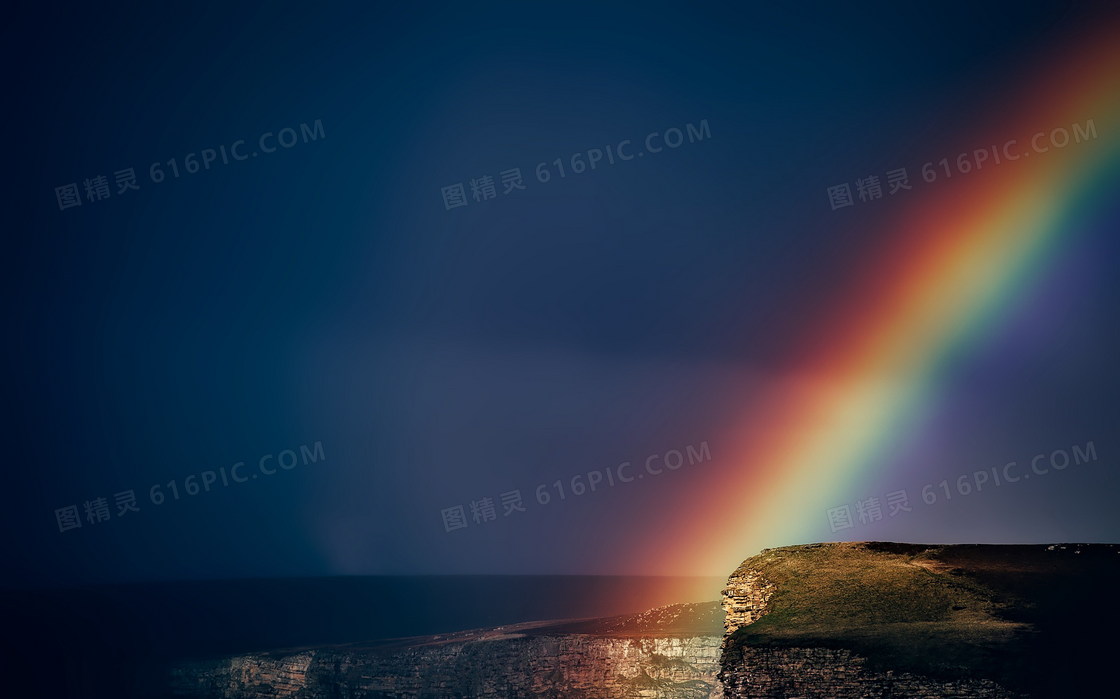 雨後彩虹背景圖片