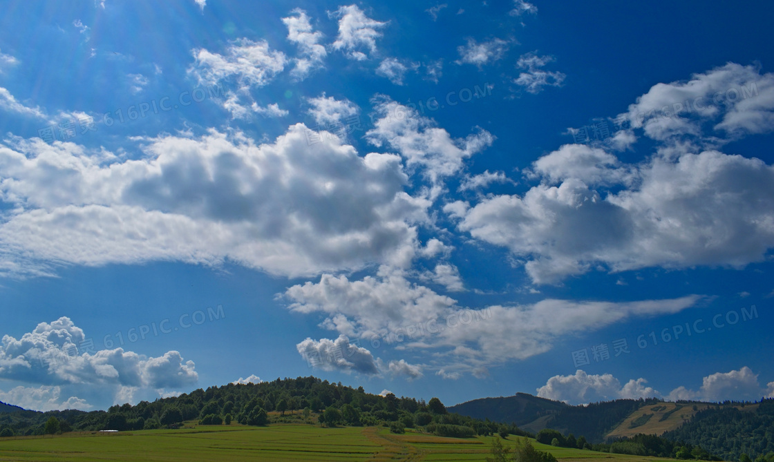 蓝天白云景观图片