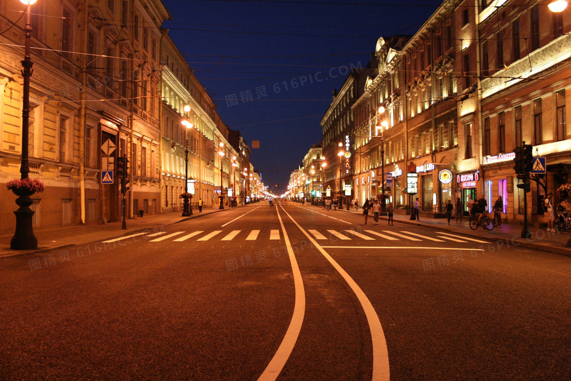 城市夜晚街景图片