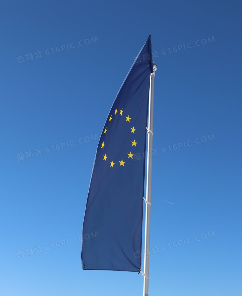蓝色欧盟国旗图片