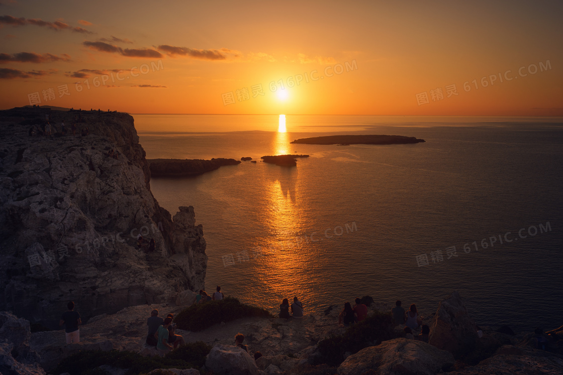 海岸黄昏美景图片