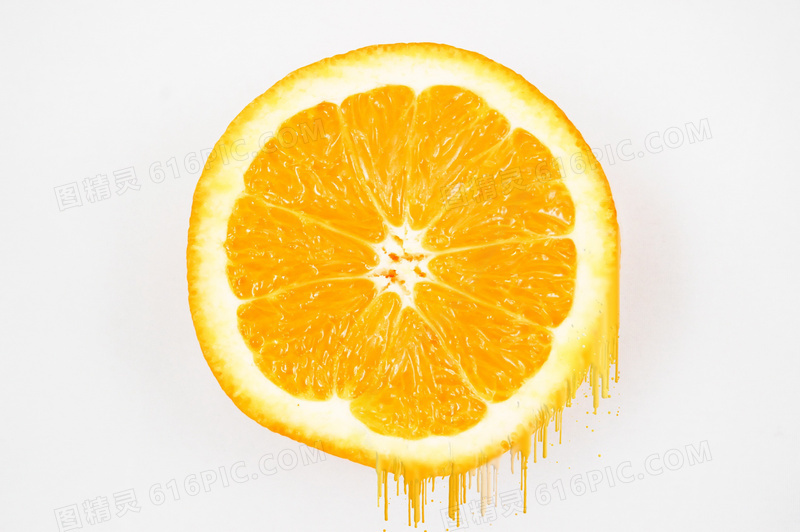 黄色橘子切片图片
