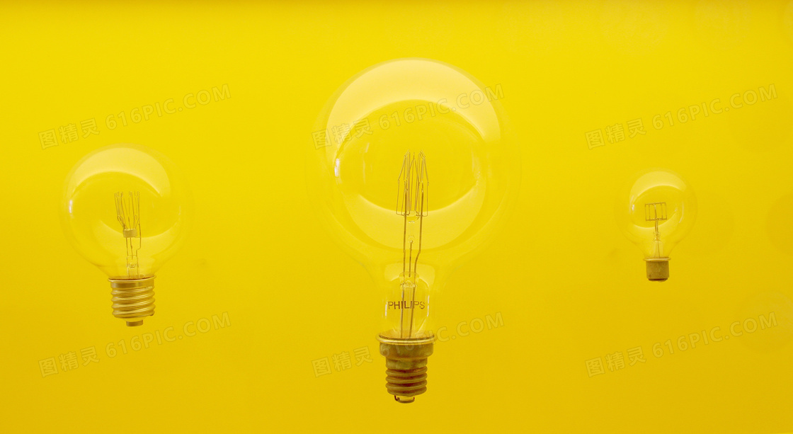 电灯泡黄色背景图片