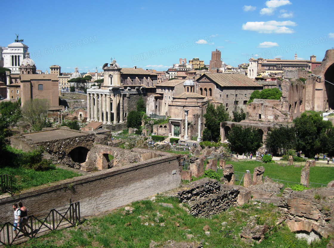 古罗马废墟风景图片