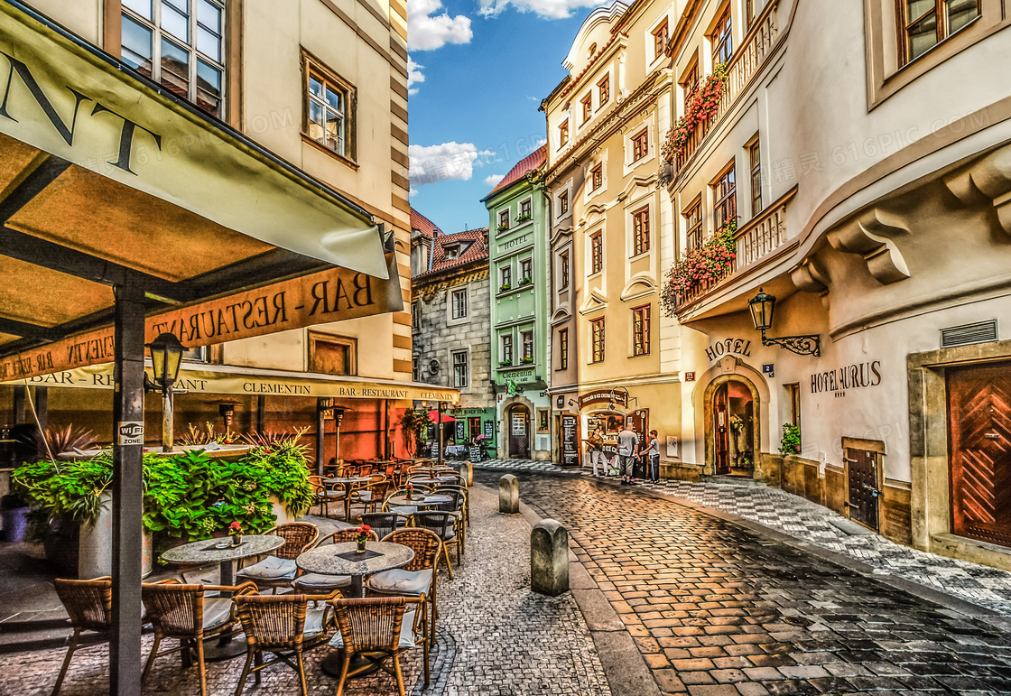 布拉格街景图片